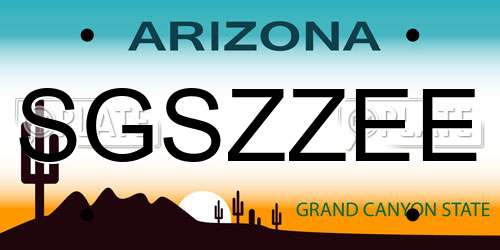 SGSZZEE Arizona License Plate