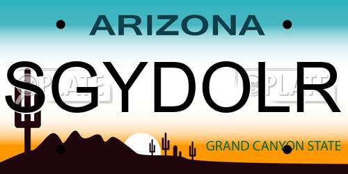 SGYDOLR Arizona License Plate