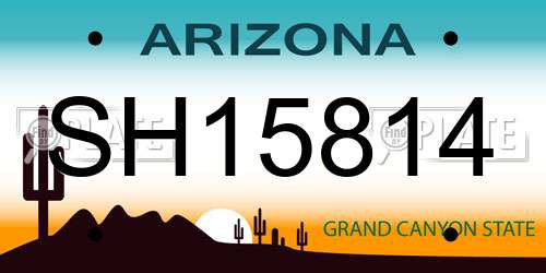 SH15814 Arizona License Plate