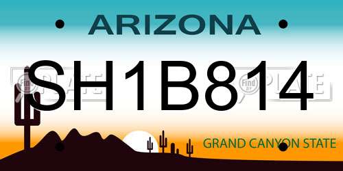 SH1B814 Arizona License Plate