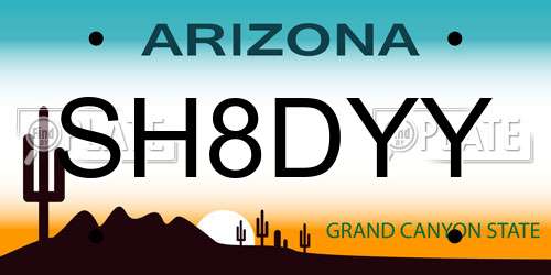 SH8DYY Arizona License Plate