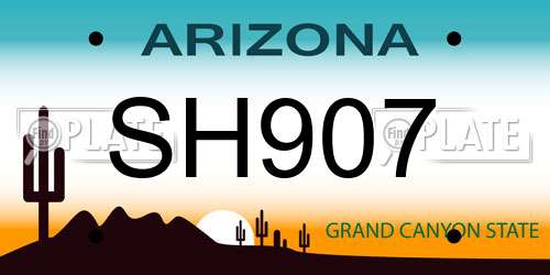 SH907 Arizona License Plate