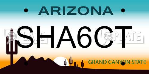 SHA6CT Arizona License Plate
