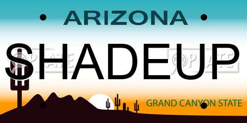 SHADEUP Arizona License Plate