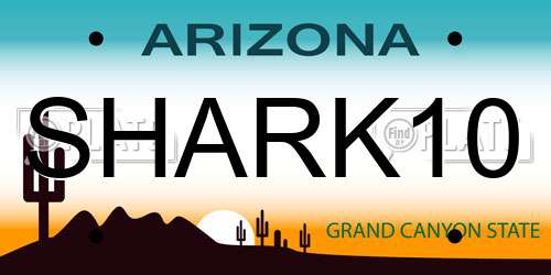 SHARK10 Arizona License Plate