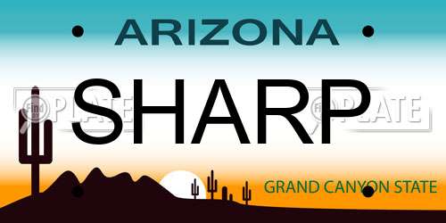 SHARP Arizona License Plate