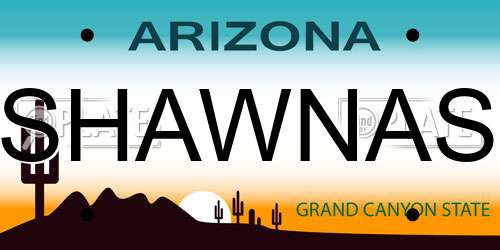 SHAWNAS Arizona License Plate