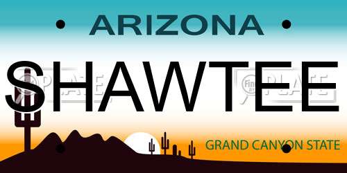 SHAWTEE Arizona License Plate