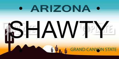 SHAWTY Arizona License Plate