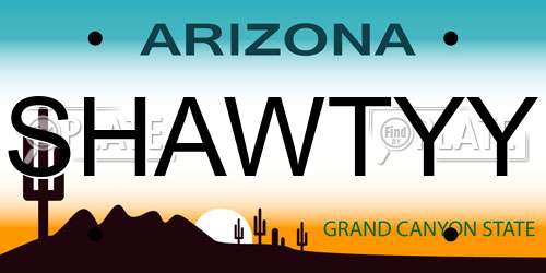 SHAWTYY Arizona License Plate
