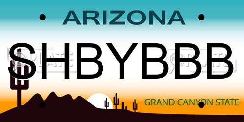 SHBYBBB Arizona License Plate