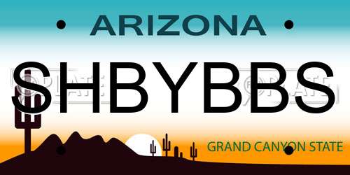 SHBYBBS Arizona License Plate