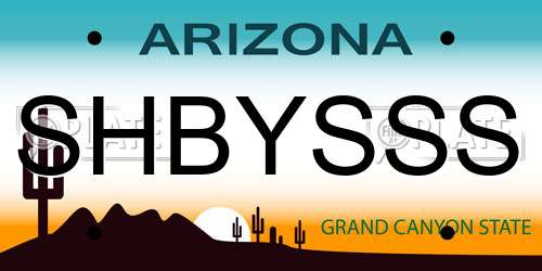 SHBYSSS Arizona License Plate