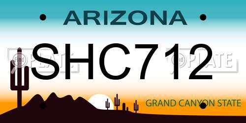 SHC712 Arizona License Plate