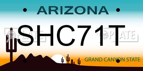 SHC71T Arizona License Plate