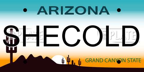 SHECOLD Arizona License Plate