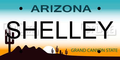 SHELLEY Arizona License Plate