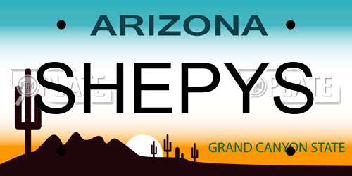 SHEPYS Arizona License Plate
