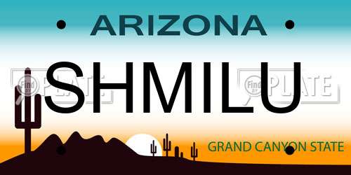 SHMILU Arizona License Plate