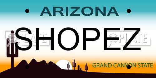 SHOPEZ Arizona License Plate