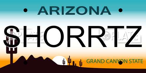 SHORRTZ Arizona License Plate