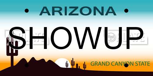 SHOWUP Arizona License Plate