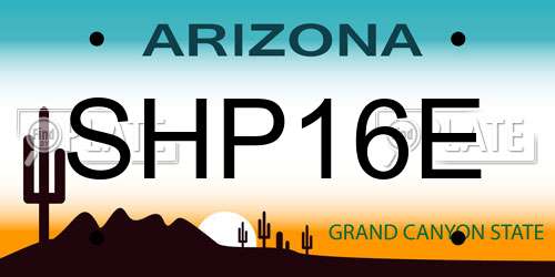SHP16E Arizona License Plate