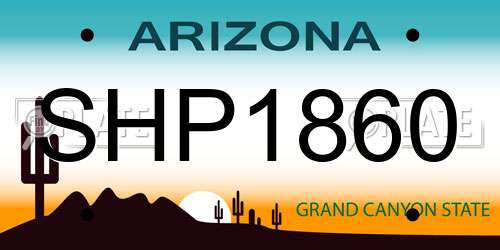 SHP1860 Arizona License Plate