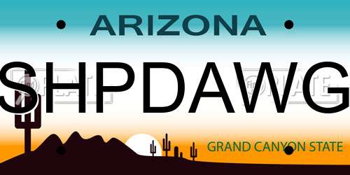 SHPDAWG Arizona License Plate