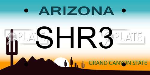 SHR3 Arizona License Plate