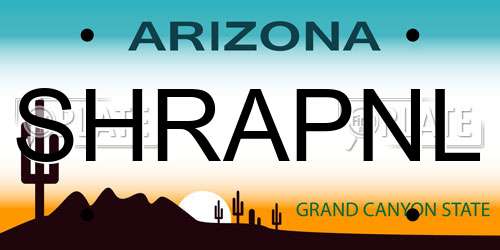 SHRAPNL Arizona License Plate