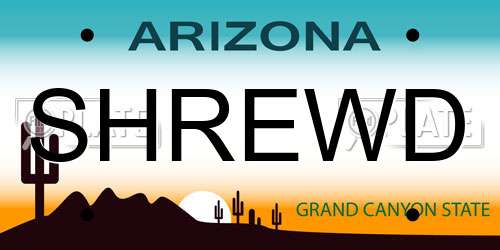 SHREWD Arizona License Plate