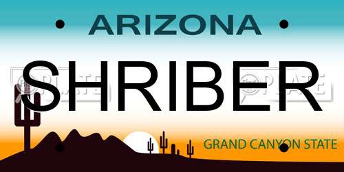 SHRIBER Arizona License Plate