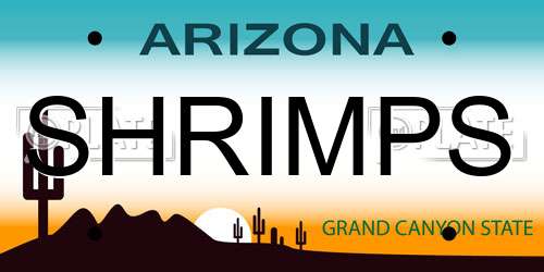 SHRIMPS Arizona License Plate