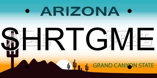 SHRTGME Arizona License Plate
