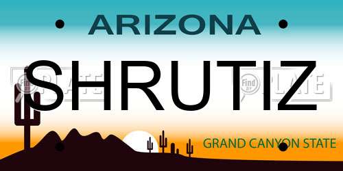SHRUTIZ Arizona License Plate