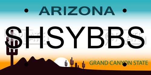 SHSYBBS Arizona License Plate