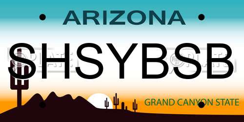 SHSYBSB Arizona License Plate