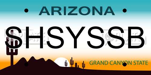 SHSYSSB Arizona License Plate