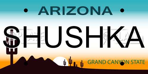 SHUSHKA Arizona License Plate