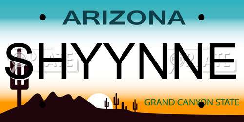 SHYYNNE Arizona License Plate