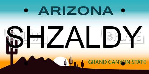 SHZALDY Arizona License Plate