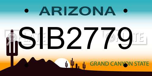 SIB2779 Arizona License Plate