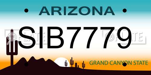 SIB7779 Arizona License Plate