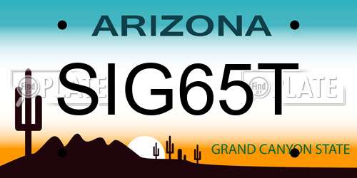 SIG65T Arizona License Plate