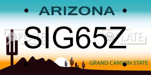 SIG65Z Arizona License Plate