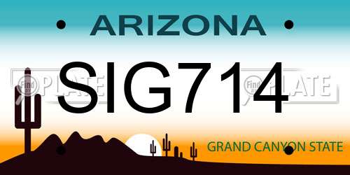 SIG714 Arizona License Plate
