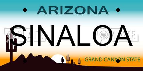 SINALOA Arizona License Plate