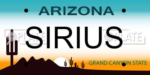SIRIUS Arizona License Plate