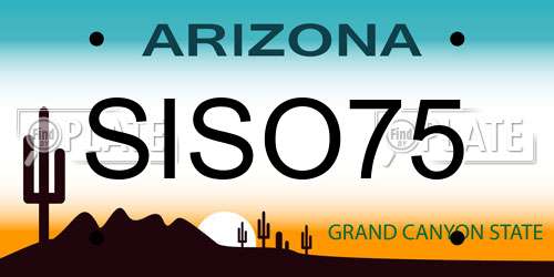 SISO75 Arizona License Plate